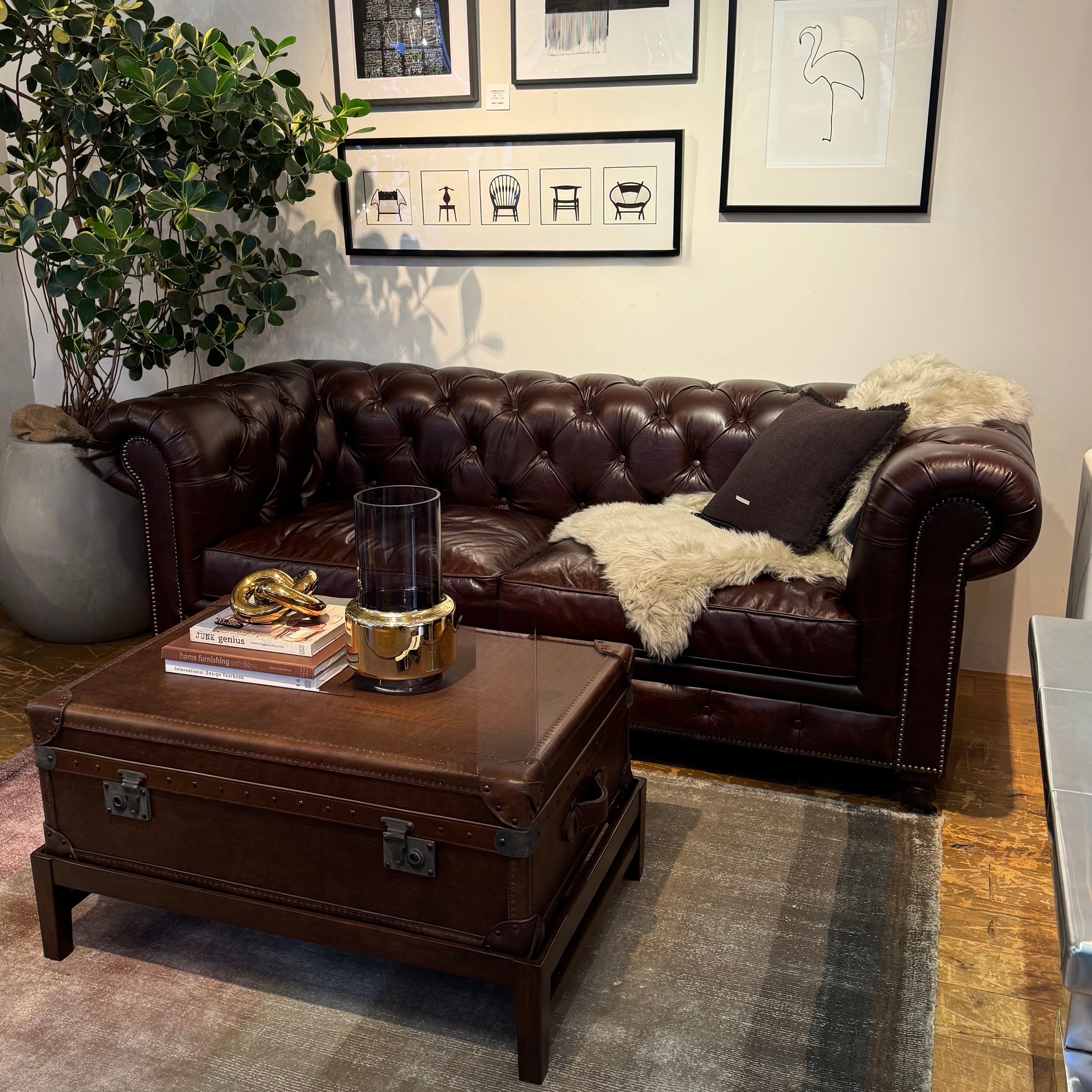 HALO KENSINGTON 2.5P SOFA BIKERTAN 実店舗展示 本革ソファのコーディネート