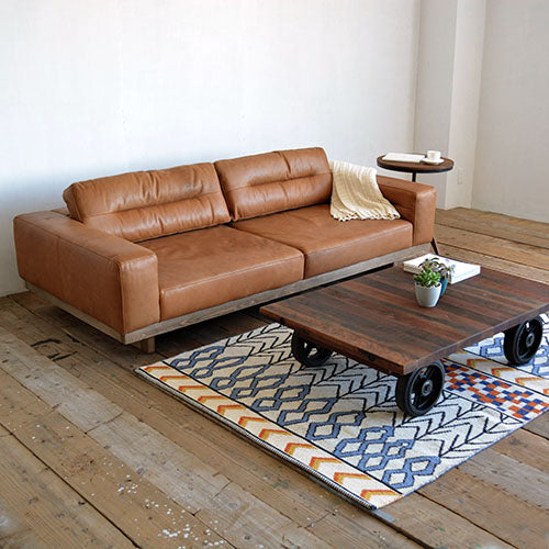 レザーソファ 3人掛け｜HALO FROSTER SOFA（幅220cm／キャメル）