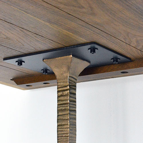 衝撃のカッコ良さ。 / SQUARE ROOTS / T LEG DINING TABLE / SMOKED OAK / BRONZE LEG