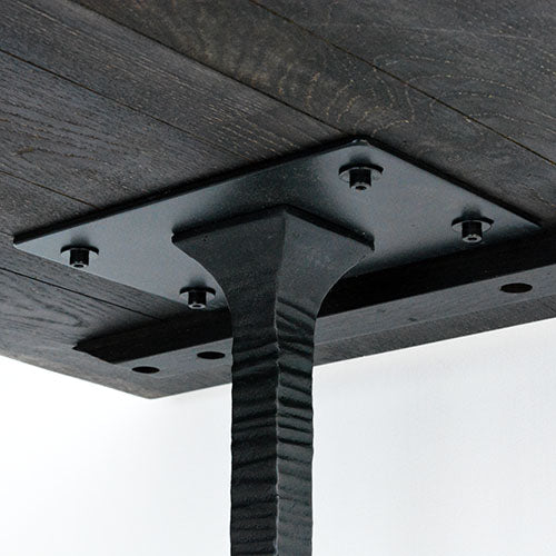 無垢材×黒脚で空間を引き締める 180cmダイニングテーブル|T-LEG DINING TABLE/SQUARE ROOTS