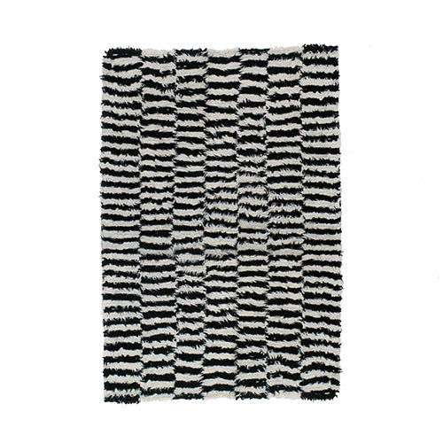 a.depeche NZ wool rug black and white