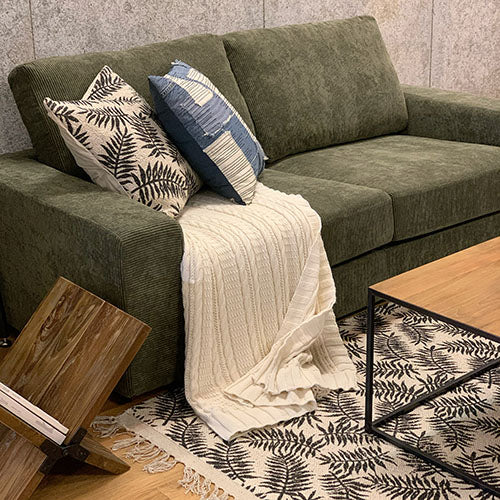 a.depeche roll tufted rug 2117 black LEAF