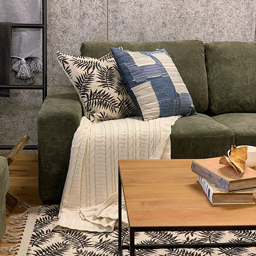 a.depeche roll tufted rug 2117 black LEAF