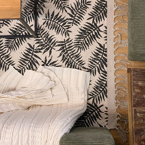 a.depeche roll tufted rug 2117 black LEAF