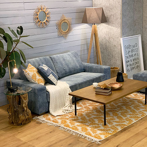 a.depeche roll tufted rug 2117 mustard LEAF