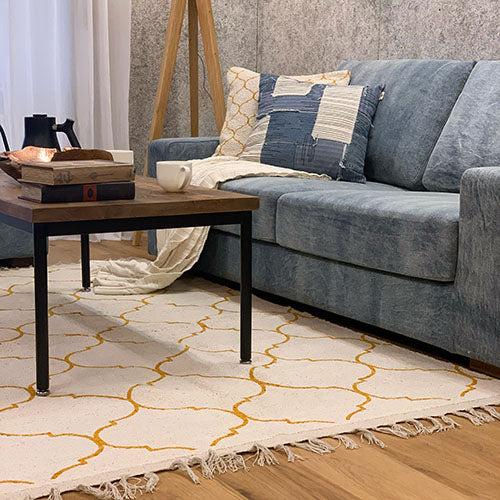 a.depeche roll tufted rug 2117 mustard MOROCCAN