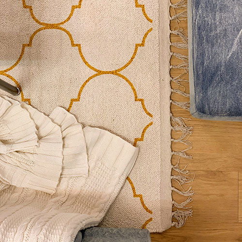 a.depeche roll tufted rug 2117 mustard MOROCCAN