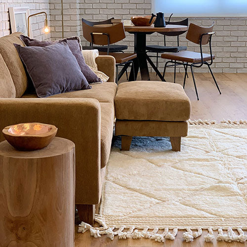 OTTOMAN 80 コーデュロイ キャメル|幅70・奥行50cm・BAY SOFA 83対応オットマン/BEACH FURNITURE