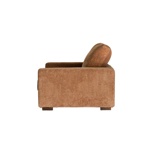 BAY SOFA 72 コーデュロイ キャメル|サイドビュー(横から)肘の高さ・背の低さが分かる(白背景)