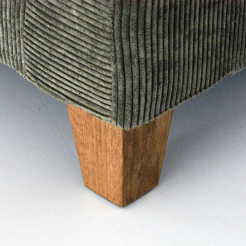 BAY SOFA 83(コーデュロイ/カーキ)|脚部アップ(張地×オーク脚)|W200×D95×H75×SH40