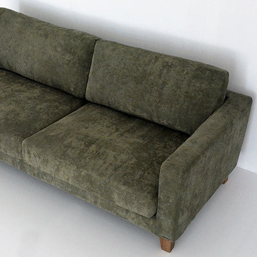 BAY SOFA 83(コーデュロイ/カーキ)|座面と背クッション(俯瞰)|W200×D95×H75×SH40