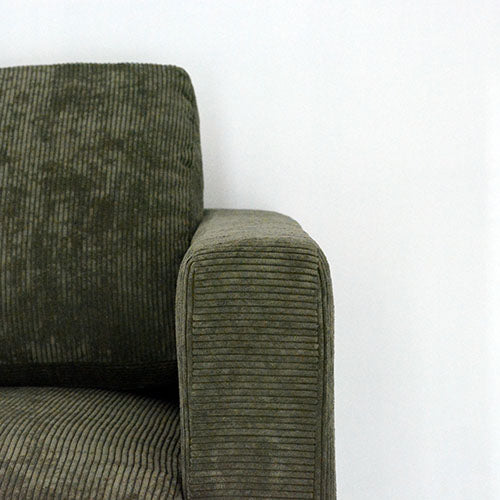 BAY SOFA 83(コーデュロイ/カーキ)|アームと張地(寄り)|W200×D95×H75×SH40