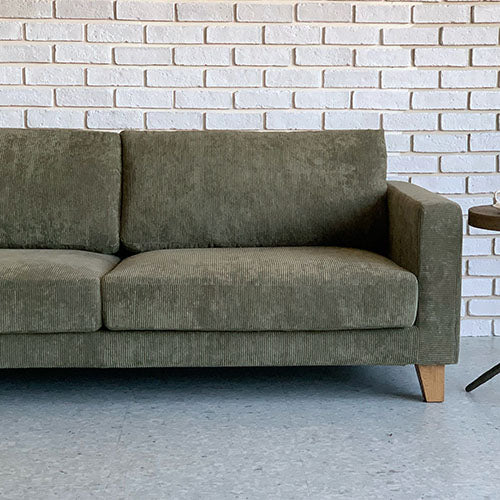 BAY SOFA 83(コーデュロイ/カーキ)|使用イメージ(正面全体)|W200×D95×H75×SH40