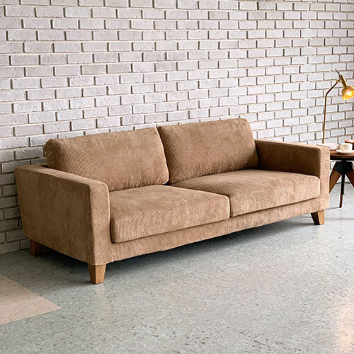 BAY SOFA 83(コーデュロイ/キャメル)|使用イメージ斜め前(奥行感)|W200×D95×H75×SH40