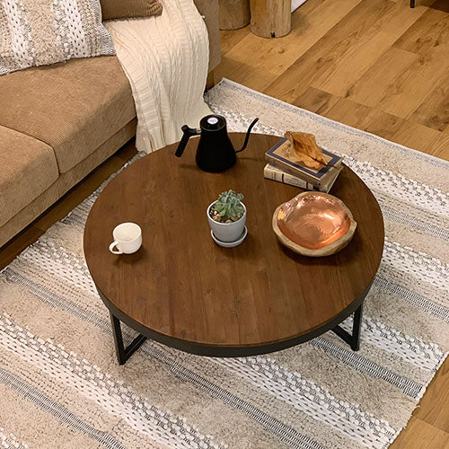 BAY SOFA 83(コーデュロイ/キャメル)|コーヒーテーブル俯瞰(器・小物)|W200×D95×H75×SH40