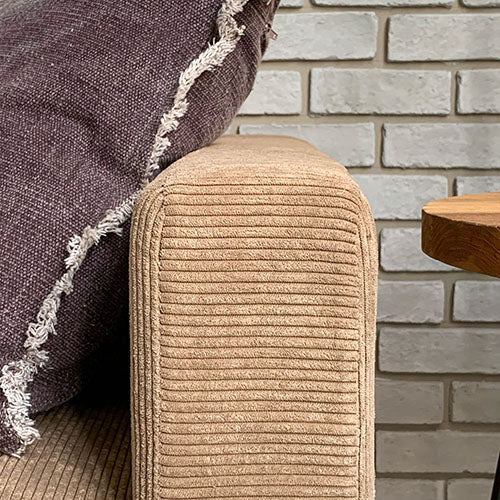 BAY SOFA 83(コーデュロイ/キャメル)|アーム側面寄り(クッション×張地)|W200×D95×H75×SH40