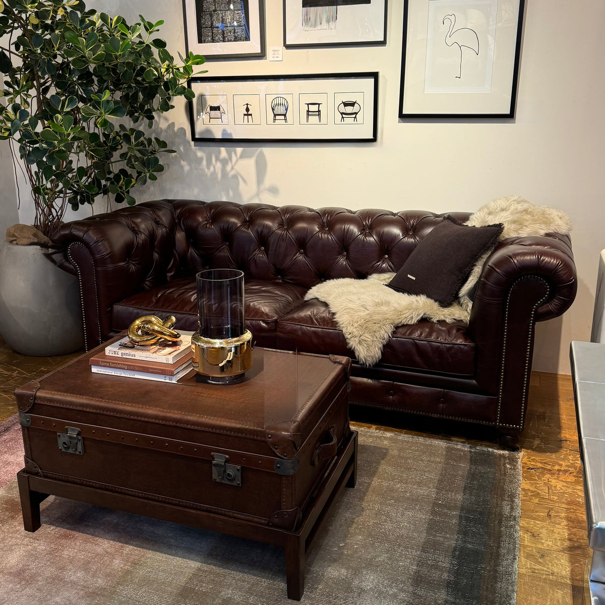 HALO KENSINGTON 2.5P SOFA BIKERTAN 実店舗展示 本革ソファのコーディネート