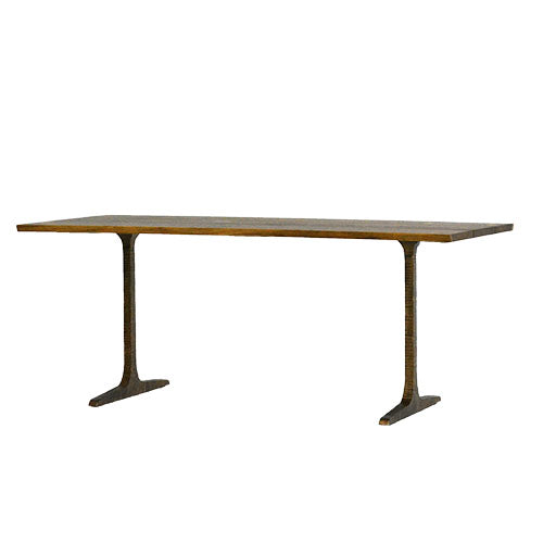 衝撃のカッコ良さ。 / SQUARE ROOTS / T LEG DINING TABLE / SMOKED OAK / BRONZE LEG