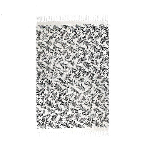 a.depech roll tufted rug 2117 black LEAF