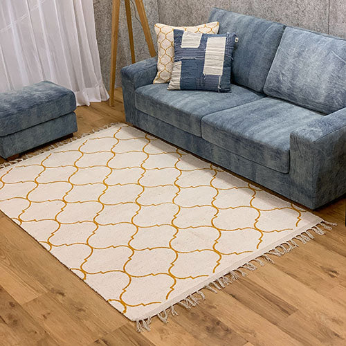 a.depech roll tufted rug 2117 mustard MOROCCAN